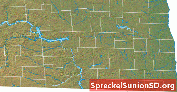Pohjois-Dakotan fyysinen kartta