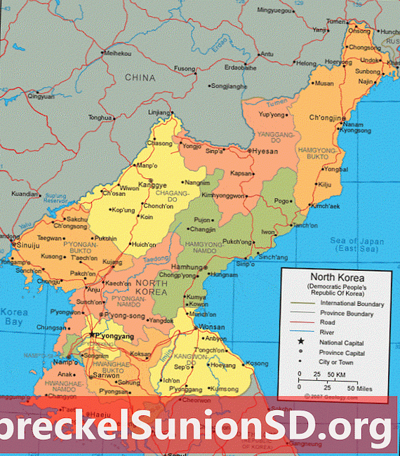 Mappa della Corea del Nord e immagine satellitare