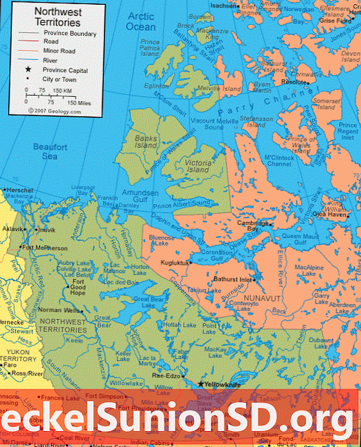 Mapa teritórií severozápadu - Satelitný obrázok severozápadné teritóriá