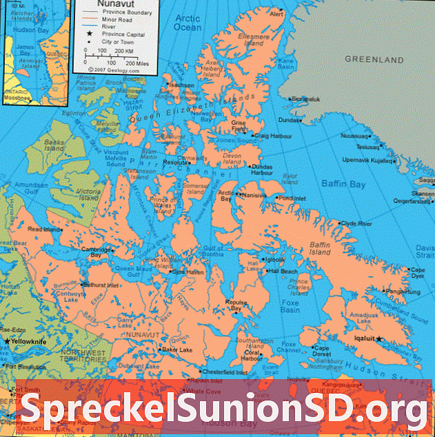 Nunavutas karte - Nunavutas satelītattēls