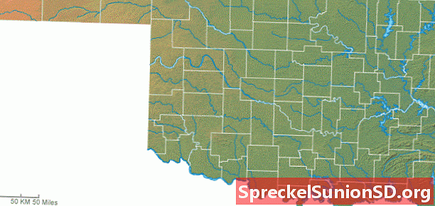 Mapa físico de Oklahoma