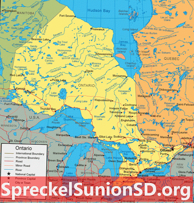 Ontario-kort - Ontario-satellitbillede
