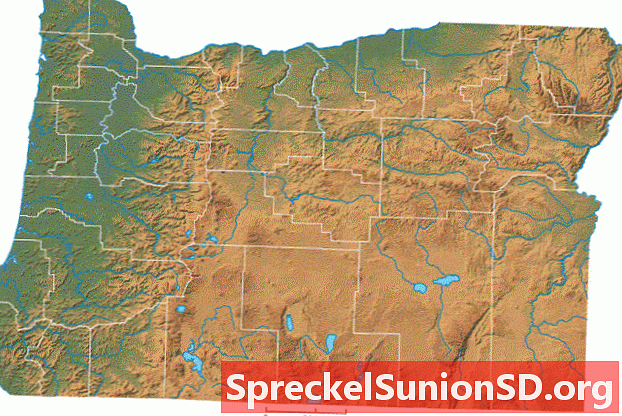 Harta fizică din Oregon