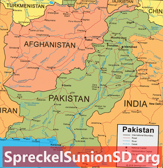 Pakistan kort og satellitbillede