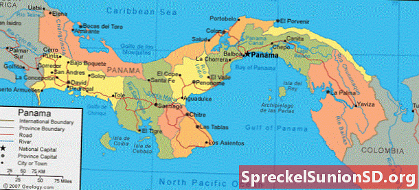 Panamos žemėlapis ir palydovo vaizdas