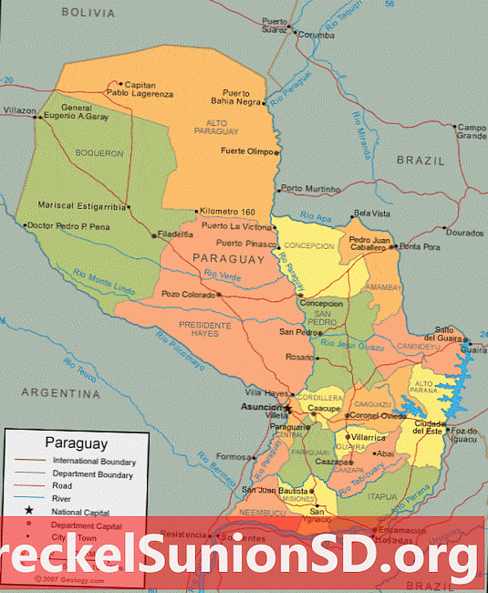Paraguay kartta ja satelliittikuva