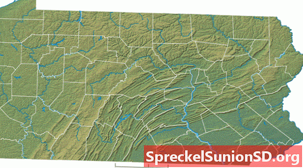 Pennsylvanian fyysinen kartta