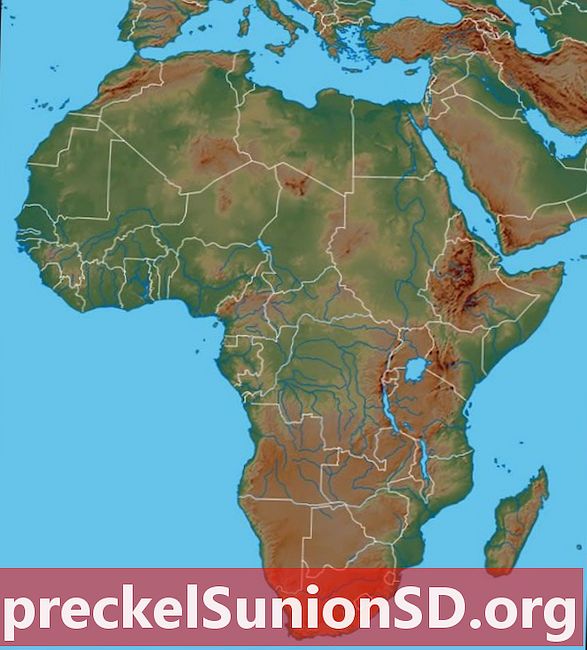 Φυσικός χάρτης της Αφρικής