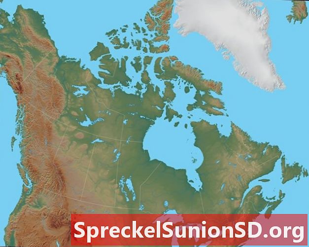 कनाडा का भौतिक मानचित्र