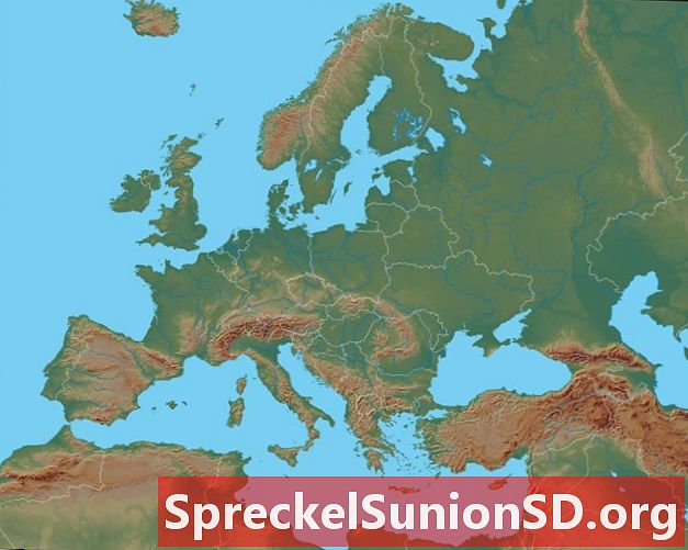 Fysisk kort over Europa