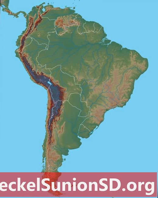 Физическа карта на Южна Америка