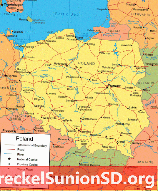 Карта Польщі та супутникове зображення
