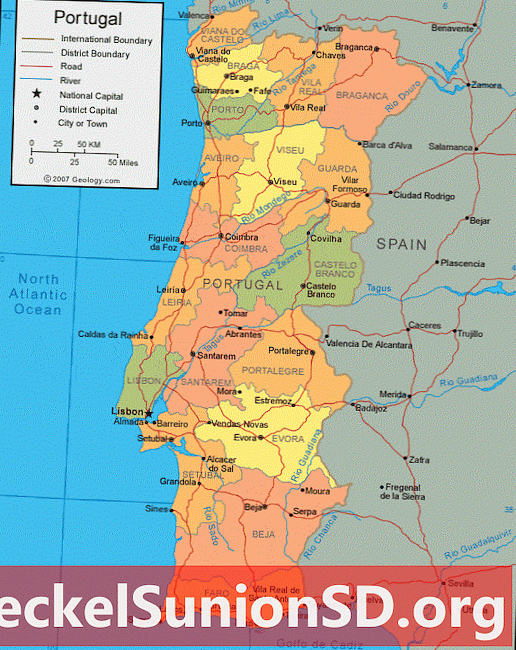 Mappa del Portogallo e immagine satellitare