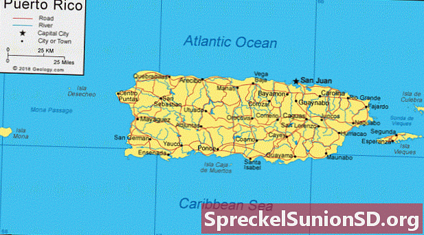 Mappa di Porto Rico e immagine satellitare