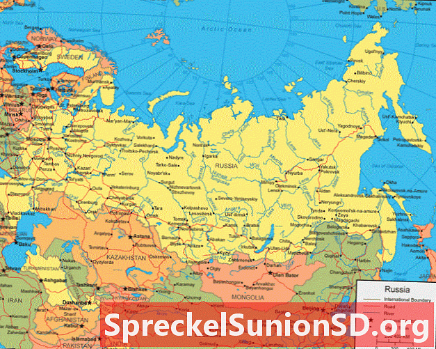 Russland-kart og satellittbilde