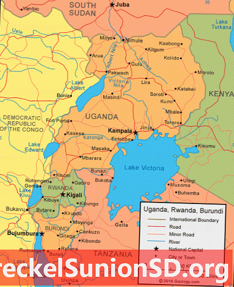 Χάρτης και δορυφορική εικόνα της Ρουάντα