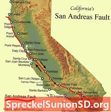 Linha de falha de San Andreas - mapa e fotos da zona de falha