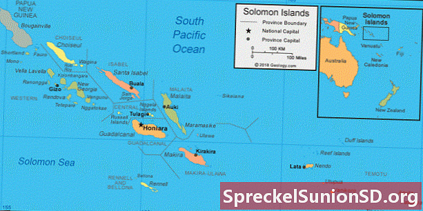 Solomon Islands kort og satellitbillede