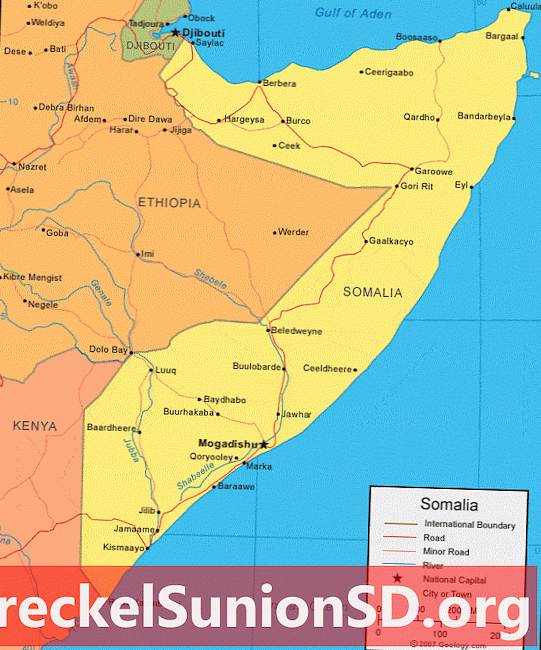 Somalia Kort og satellitbillede