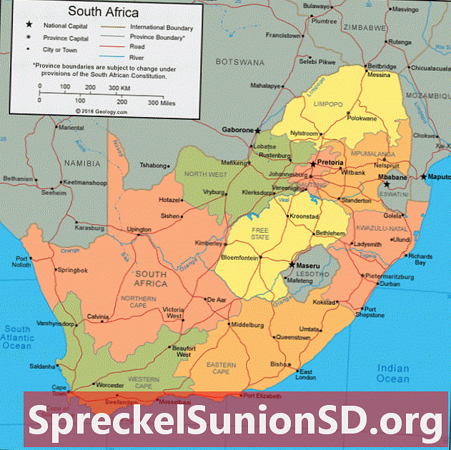 Sydafrikas kort og satellitbillede