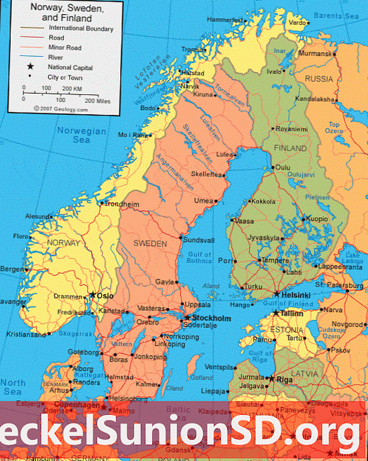 Sverige kart og satellittbilde