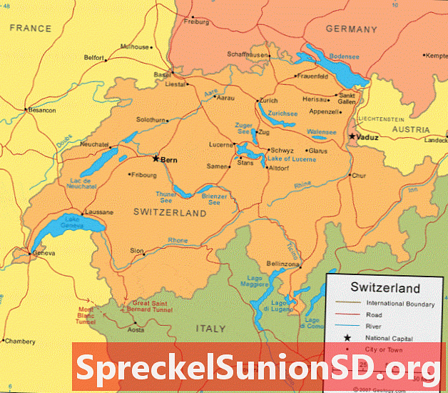 Švicarska karta i satelitska slika