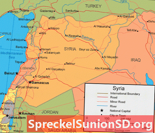 Syria-kart og satellittbilde