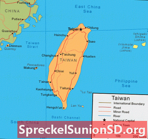 Tajvanska karta i satelitska slika