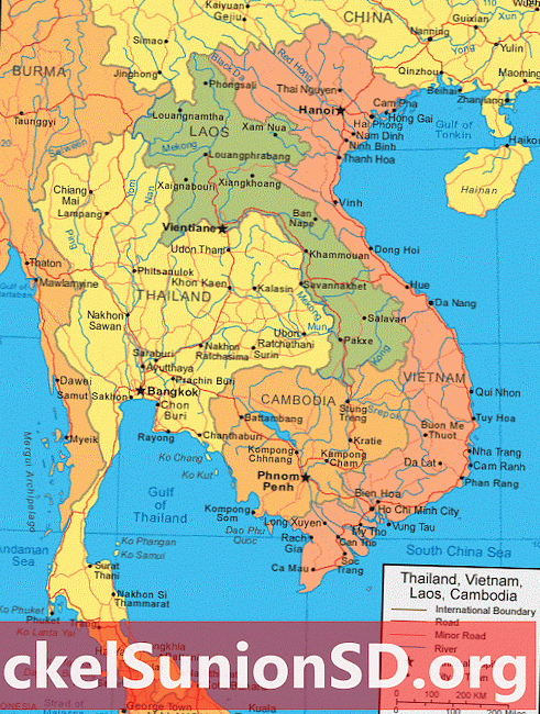 Tailando žemėlapis ir palydovinis vaizdas