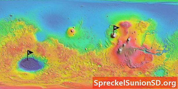 Gunung berapi tertinggi di Mars dan kawah asteroid terdalam