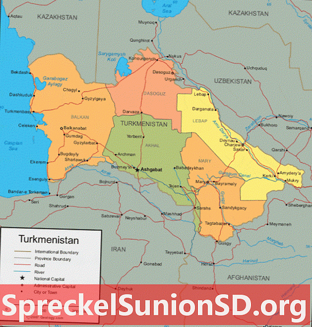 מפת טורקמניסטן ותמונת לוויין