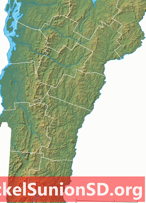 Vermont fizični zemljevid