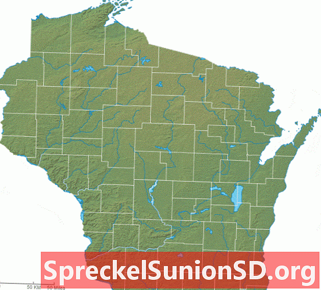 Wisconsin fiziksel harita