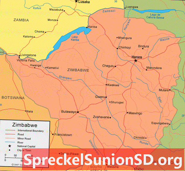 Zemljevid Zimbabveja in satelitski posnetek